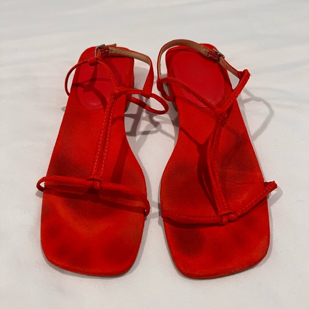 Urban Outfitters red strap sandals size 7